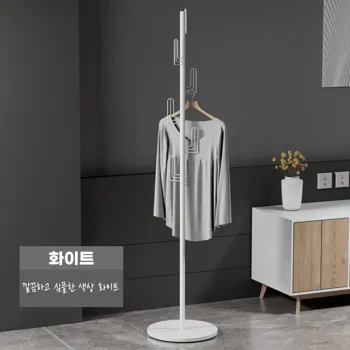 1_태영스토어_선인장_디자인_스틸_철제_스탠드_옷걸이_화이트