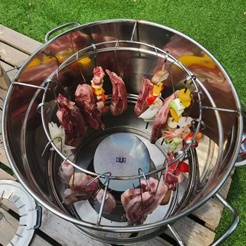 6_항아리_바베큐_온도계_고기걸이_꼬치_포함_셋트_삼겹살_S고리_화로구이_캠핑_대형_오늘출발_1개