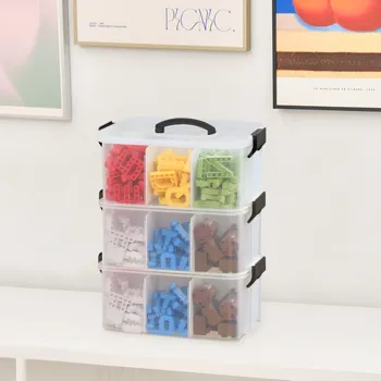 1_플라팜_레고_장난감_정리함_1호_3단__칸막이_풀세트